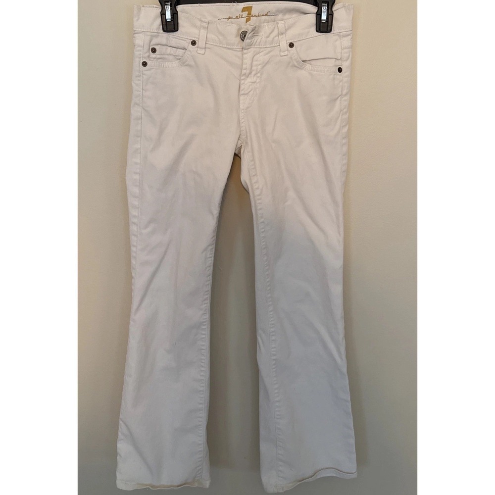 7 For All Mankind Bootcut Ladies Cream Jeans Sz 26 USA